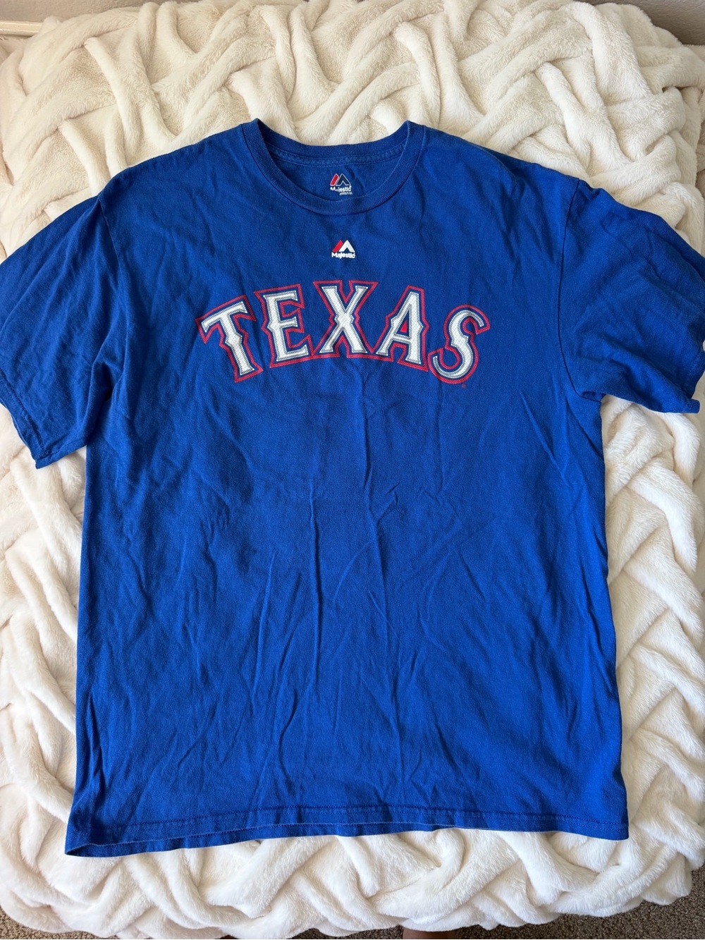 Texas Rangers Royal Blue Short Sleeve Tee with Red & White Trim